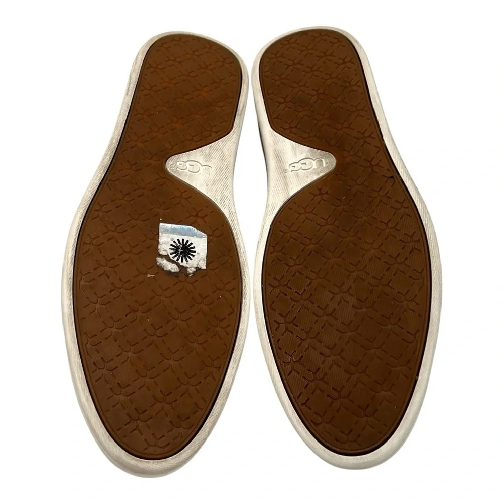 UGG Sammy Silver Metallic Chevron Slip-On Comfort Sneakers Shoes Women’s 8.5 - Picture 12 of 16